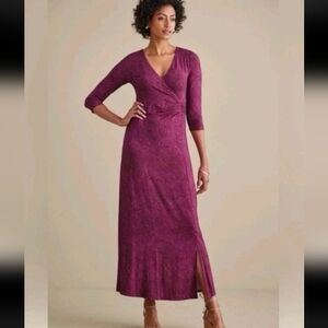 Soft Surroundings Hyannis Maxi Dress Women's XL Tapestry Multi Berry Jersey